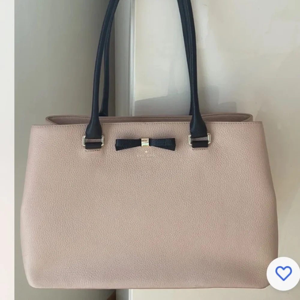 NEW KATE SPADE NEW YORK LEATHER LARGE TOTE BOW SHOULDER BAG  PINK